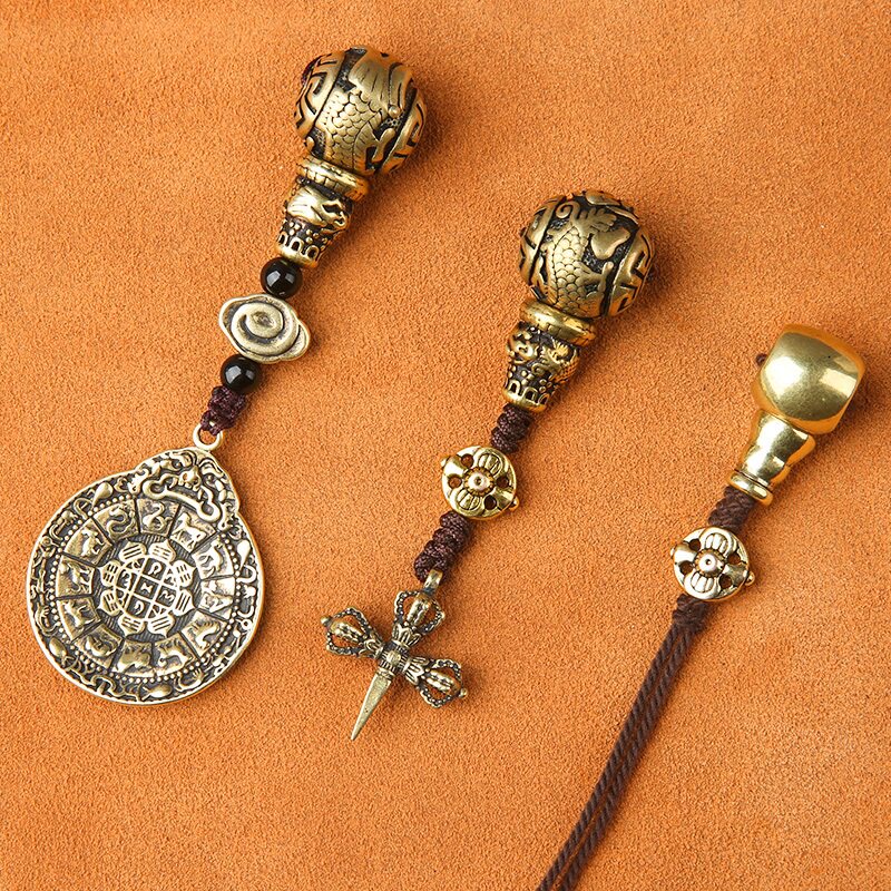 藏银黄铜三通佛头套装DIY文玩金刚星月菩提配饰佛珠手串手链配件