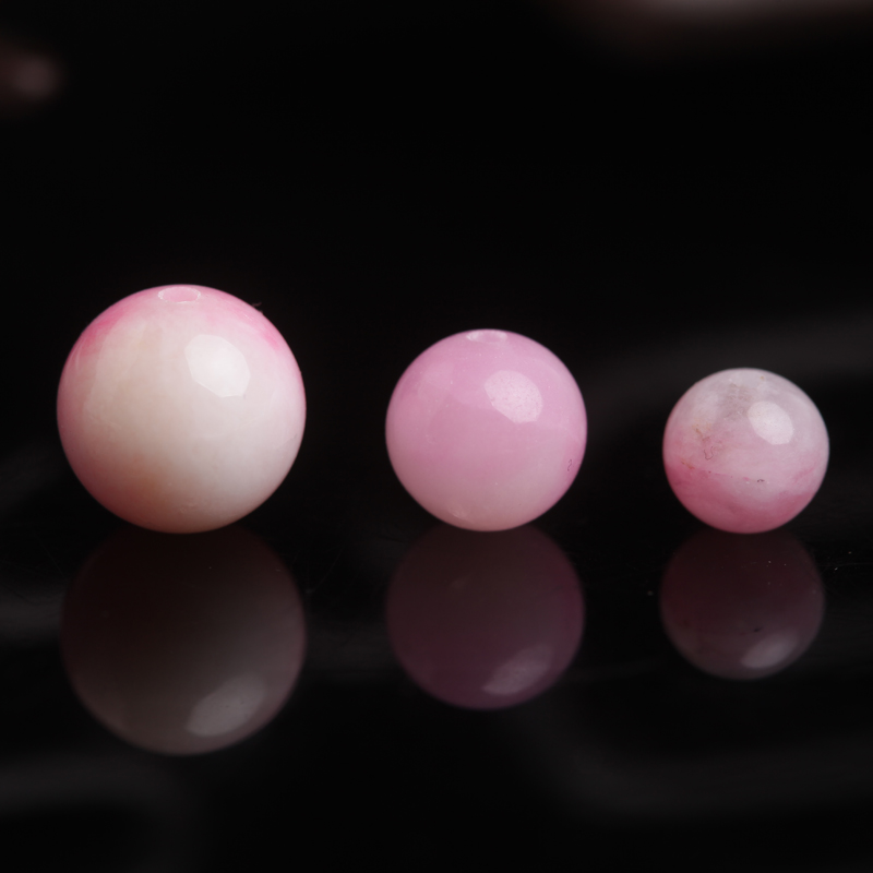 蜜桃花石英岩玉散珠 串珠蜜桃半成品  DIY饰品配件材料圆珠单珠