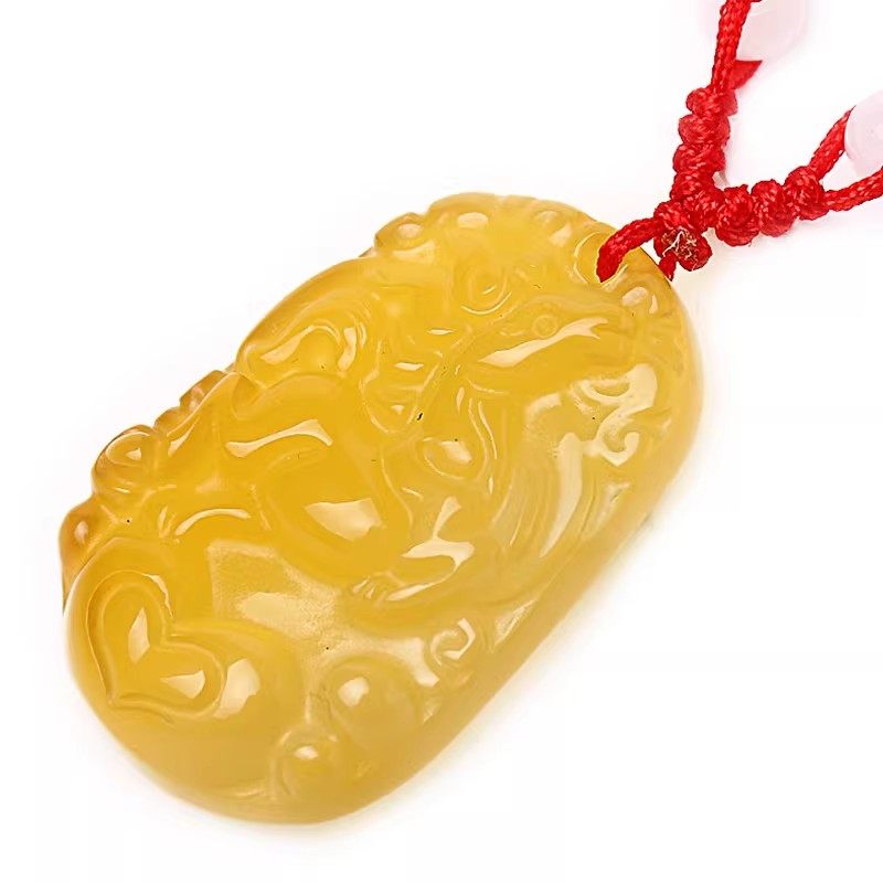 天然黄玛瑙十二12生肖鼠牛虎兔龙蛇马羊猴鸡狗猪吊坠项链玉佩男女