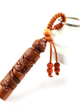 牛年属鸡佩戴钥匙扣挂件桃木雕刻