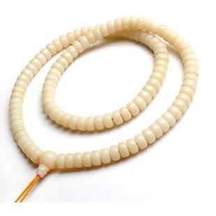 天然顺白玉菩提子根高密手串念珠佛珠108颗项链文玩配饰功课脖挂