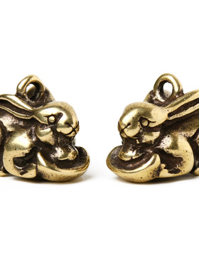 黄铜小兔子汽车钥匙扣挂件吊坠