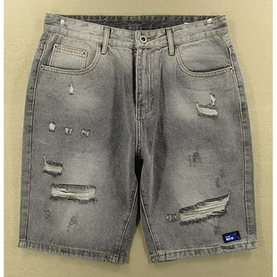 纯棉破洞宽松 KHCO特价 包邮 牛仔中裤 2603 男32码 M108 五分裤