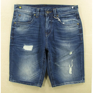 高力反破洞修身 名牛 2603 五分裤 M108 男30码 包邮 牛仔中裤 特价