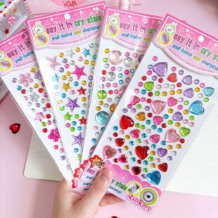 手账立体亚克力钻石爱心彩钻贴纸