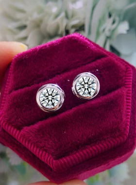 hpht/cvd培育钻石泡泡耳钉30/50分60/80分人造合成钻石耳饰男女款