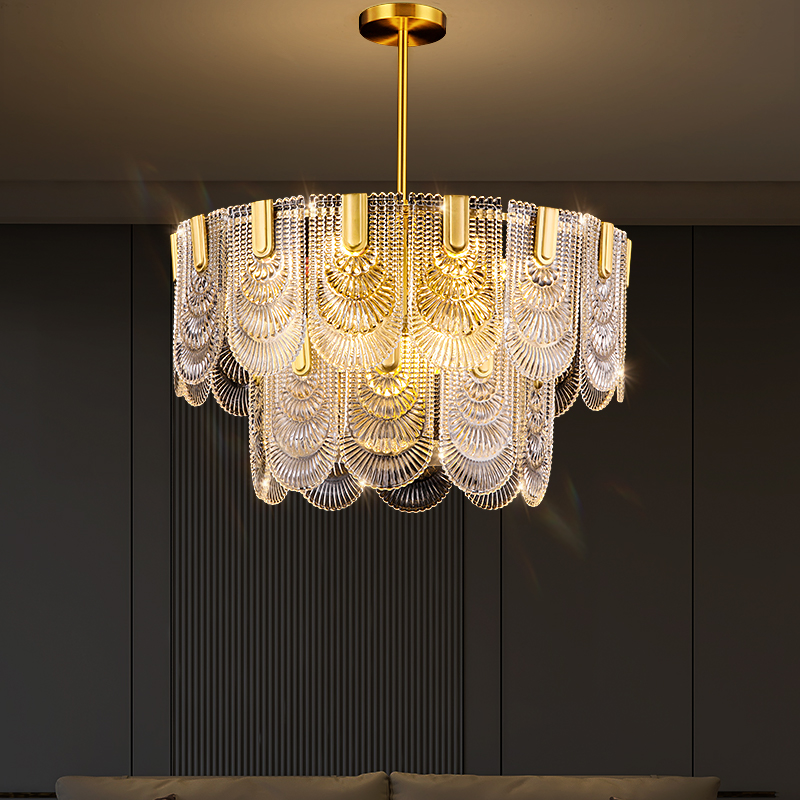 法式轻奢客厅灯现代简约水晶卧室吊灯北欧全铜创意餐厅灯灯具