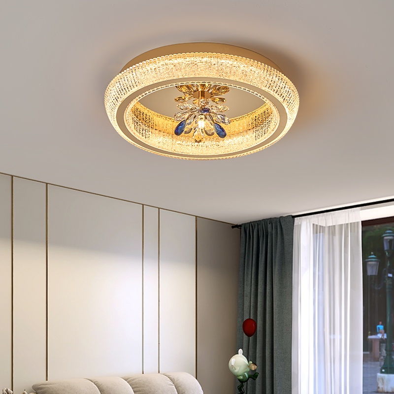 温馨浪漫水晶吸顶主卧室灯高级感