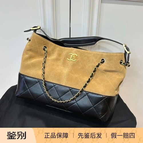 香奈儿hobo25A棕色麂皮单肩斜挎