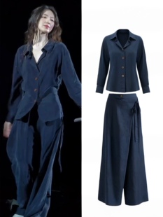 2026年春季 套装 新款 女休闲裤 女百搭休闲上衣女 衬衫 叶舒华同款