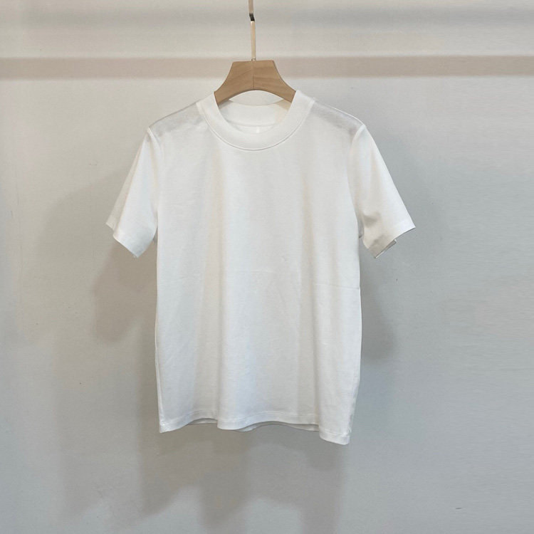 初溯家2026新款欧货女装简约风百搭柔软舒适纯棉圆领短袖白色t恤