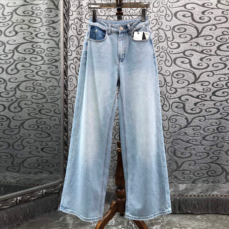 初溯家2026春季新款欧货高腰牛仔裤女浅蓝色水洗宽松直筒显瘦长裤