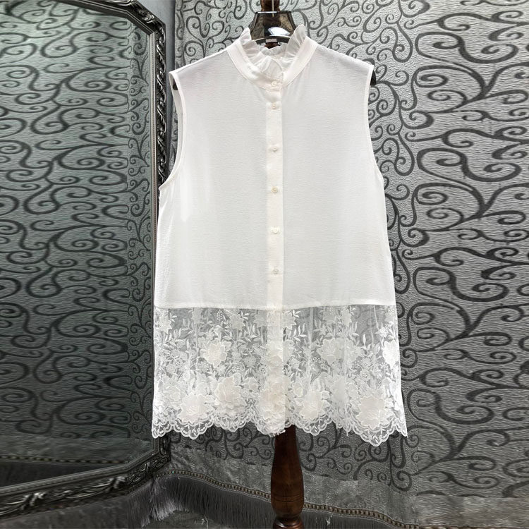 初溯2026早春新款欧货女装木耳花边立领单排扣无袖背心上衣打底衫,女装/女士精品,汉服上装,淘宝优惠券,粉丝福利购,淘宝优惠卷