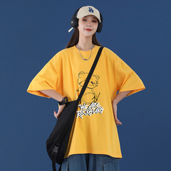 中性風夏季新款潮牌港風寬鬆短袖恤男女半袖