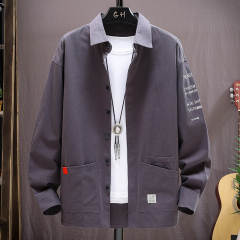 New 2020 run youth men's fashion long sleeve versatile shirt coat