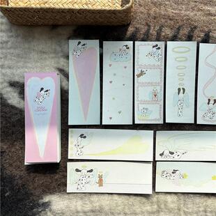 道格原创天使小狗可爱斑点狗长条便签手帐拼贴盐系便签