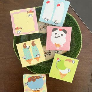 猫牌盐汽水【冰淇凌】可爱小熊猫手帐拼贴mini打底便签