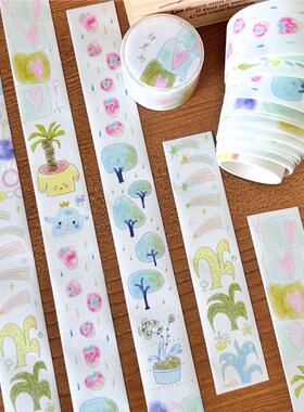 COMO士多原创斑纹手帐胶带盐系装饰点缀和纸胶带彩色系