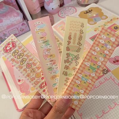 Popcornbobby 炸糊狗便签本时间轴百搭手帐素材30p+-2原创设计