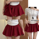 韩系网球裙显瘦高腰百搭休闲裤 2026新款 女夏季 红色褶皱运动短裙裤