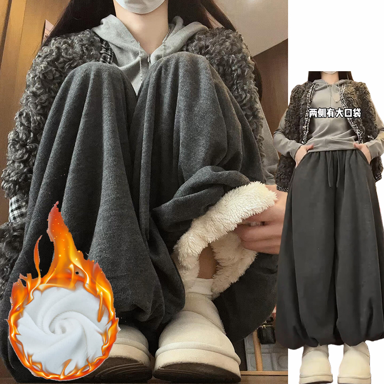 韩系时尚加厚针织糯米裙裤女秋冬季2025新款加绒软糯垂感花苞裙裤