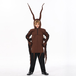 新款万圣节cos蟑螂服装搞怪派对扮演儿童道具舞台连体演出服