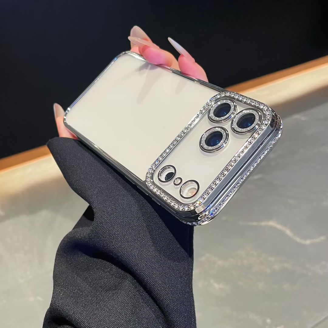 高级感闪钻适用苹果17promax手机壳新款iphone16pro透明15闪粉镜头膜14硅胶防摔13高档水钻12超薄女款11软壳
