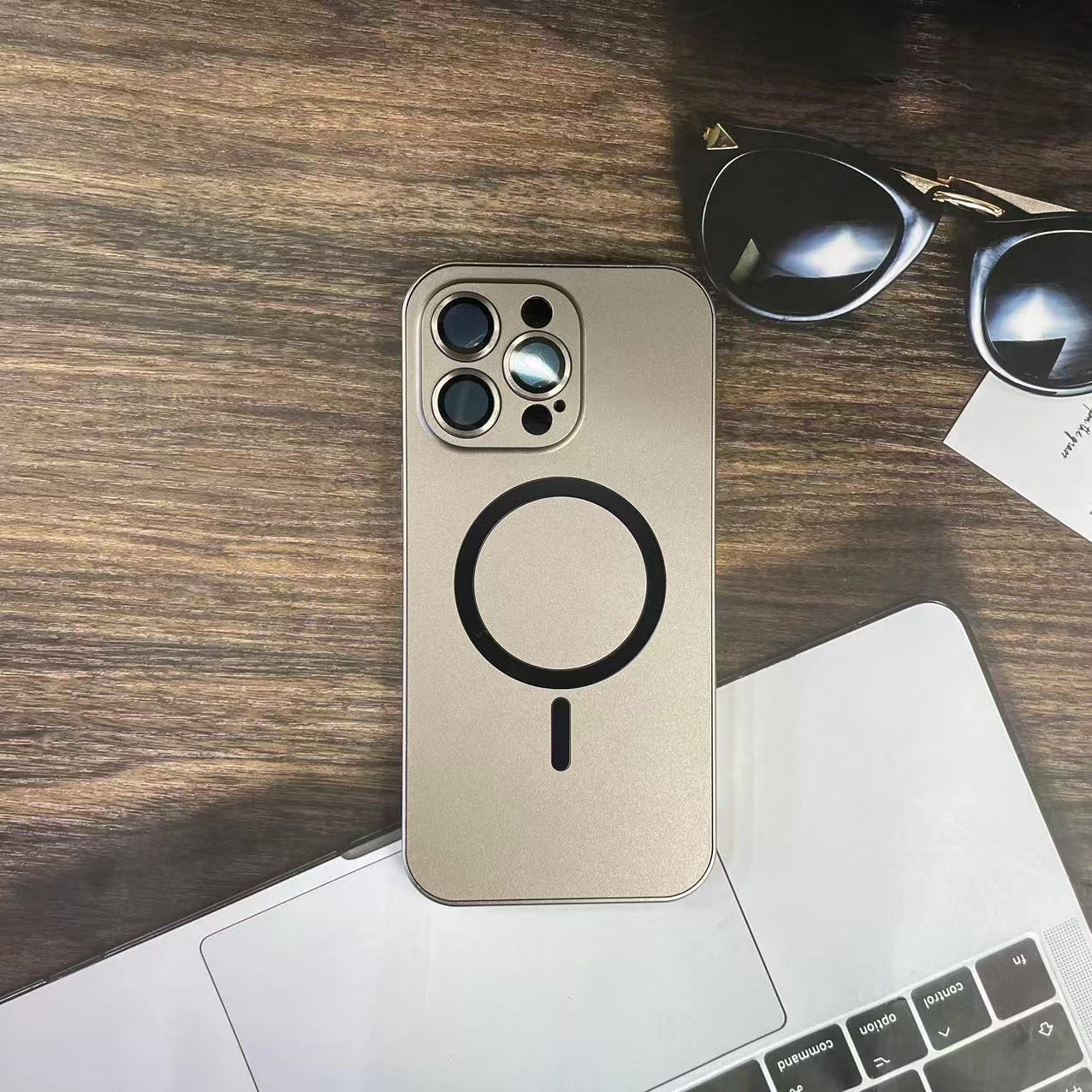 铝合金属弹扣边框适用iPhone16promax手机壳苹果15pro带镜头膜16磨砂散热14磁吸13p保护套高级感男女全包外壳