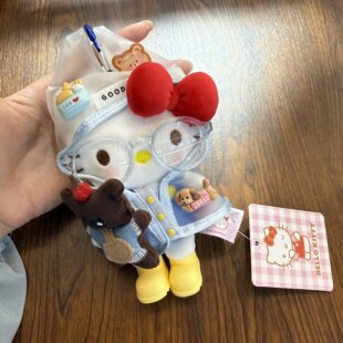 正版 公仔玩偶包挂饰钥匙扣饰品玩 三丽鸥kt凯蒂猫helloKitty草帽款