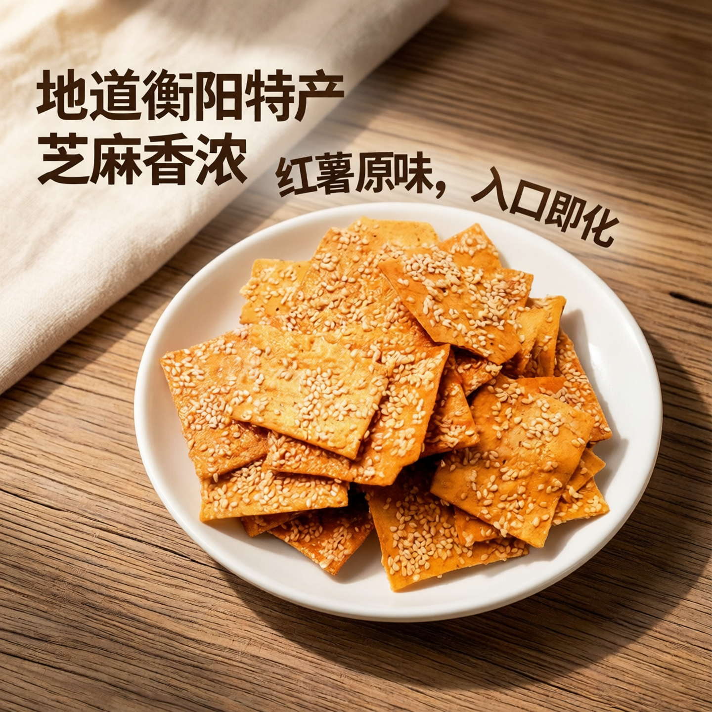 湖南特产衡阳南岳香酥脆甜芝麻红薯片地瓜红薯干休闲酥脆零食小吃