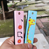 儿童木质铁皮口琴天然木料小学生吹奏益智小玩具乐器学校地摊礼品