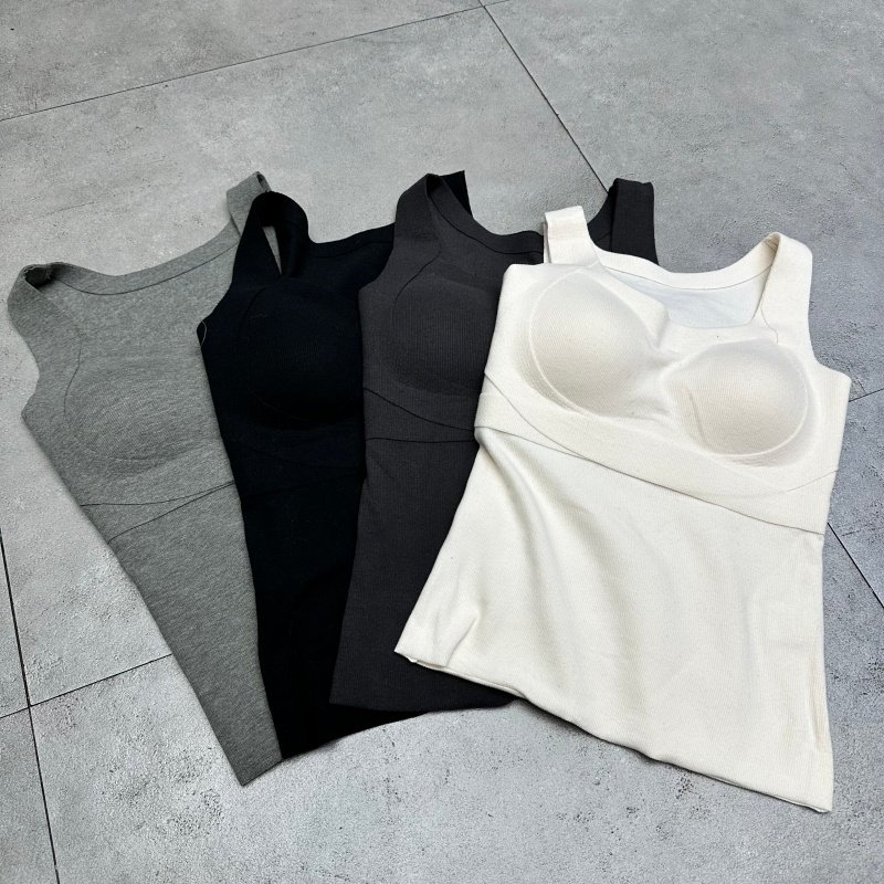 秋冬新品暖氧珍珠绒背心女带胸垫提拉修身显瘦保暖内搭美背吊带衫