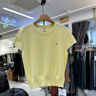 春夏季 冰丝针织衫 新品 后背镂空短袖 上衣女 韩版 NICE奈斯88011正品