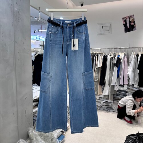 StayatNewJx6168阔腿牛仔裤潮