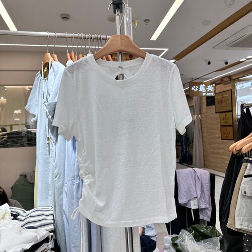 HMY32057侧边抽绳T恤上衣