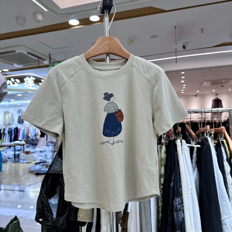 YHS92387印花条纹T恤上衣