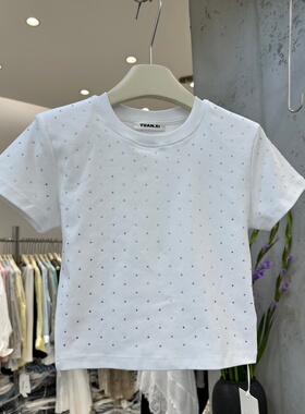 YUANXI元熙268101正品春夏季新款韩系小众设计满钻T恤衫上衣女潮