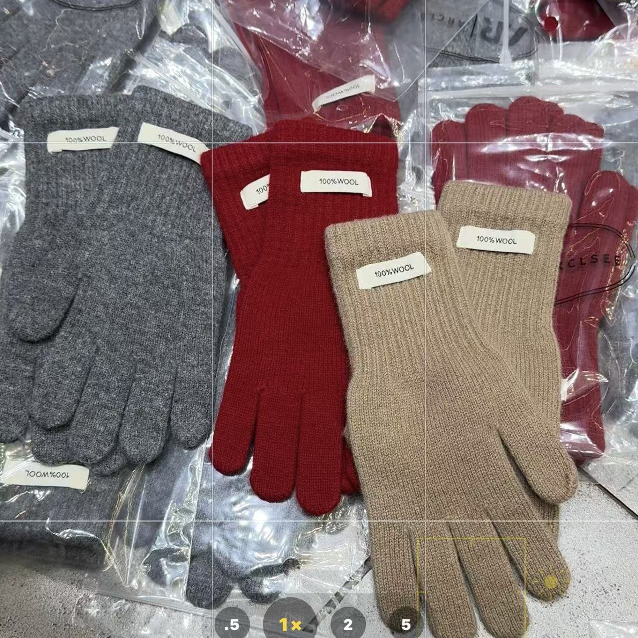 纯羊毛保暖包指针织手套