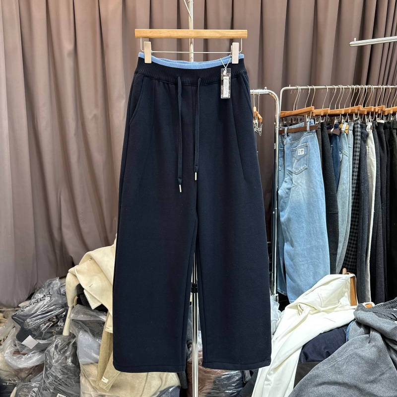 红绣6920韩版加绒加厚休闲裤