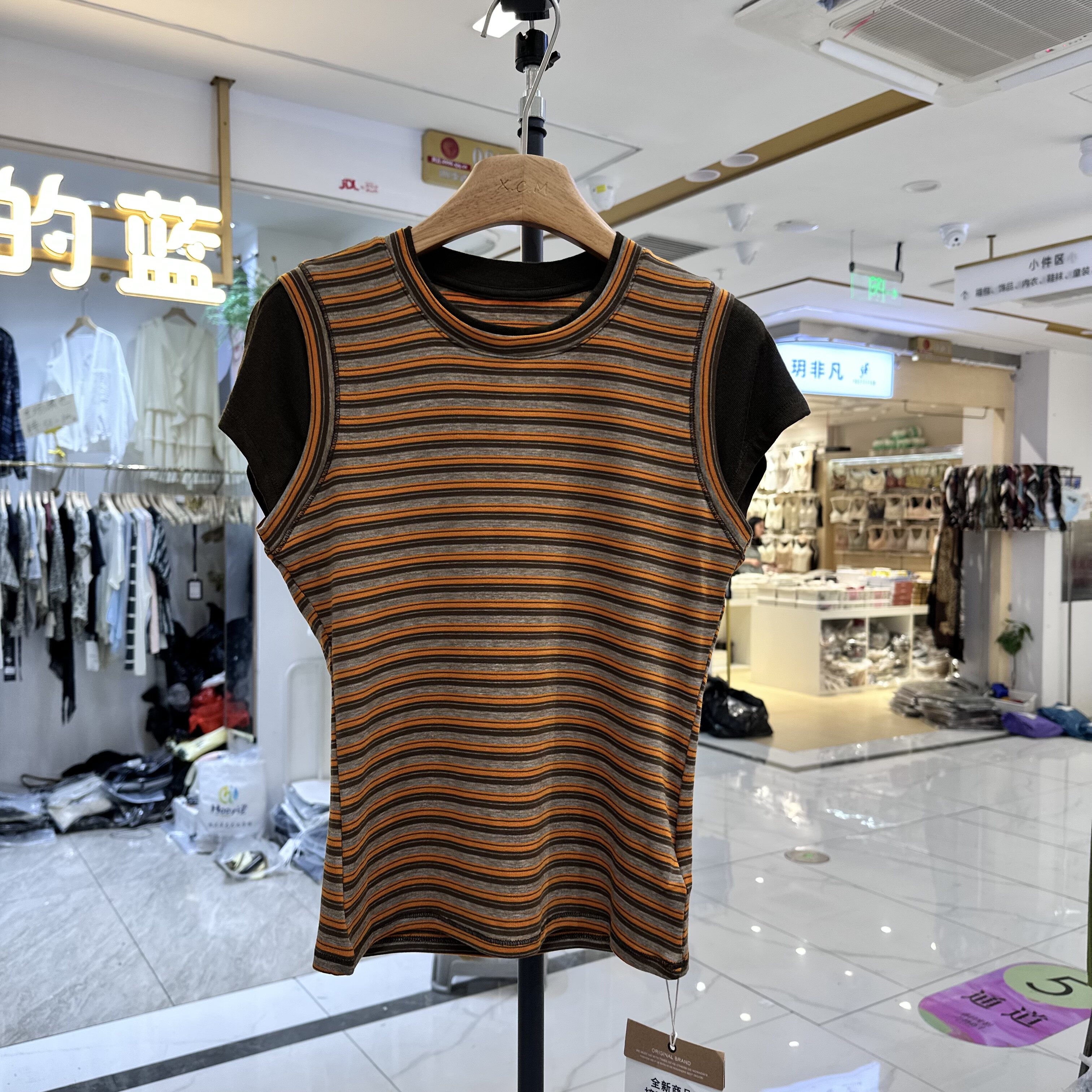 JIN.XI今喜08023假两件T恤上衣