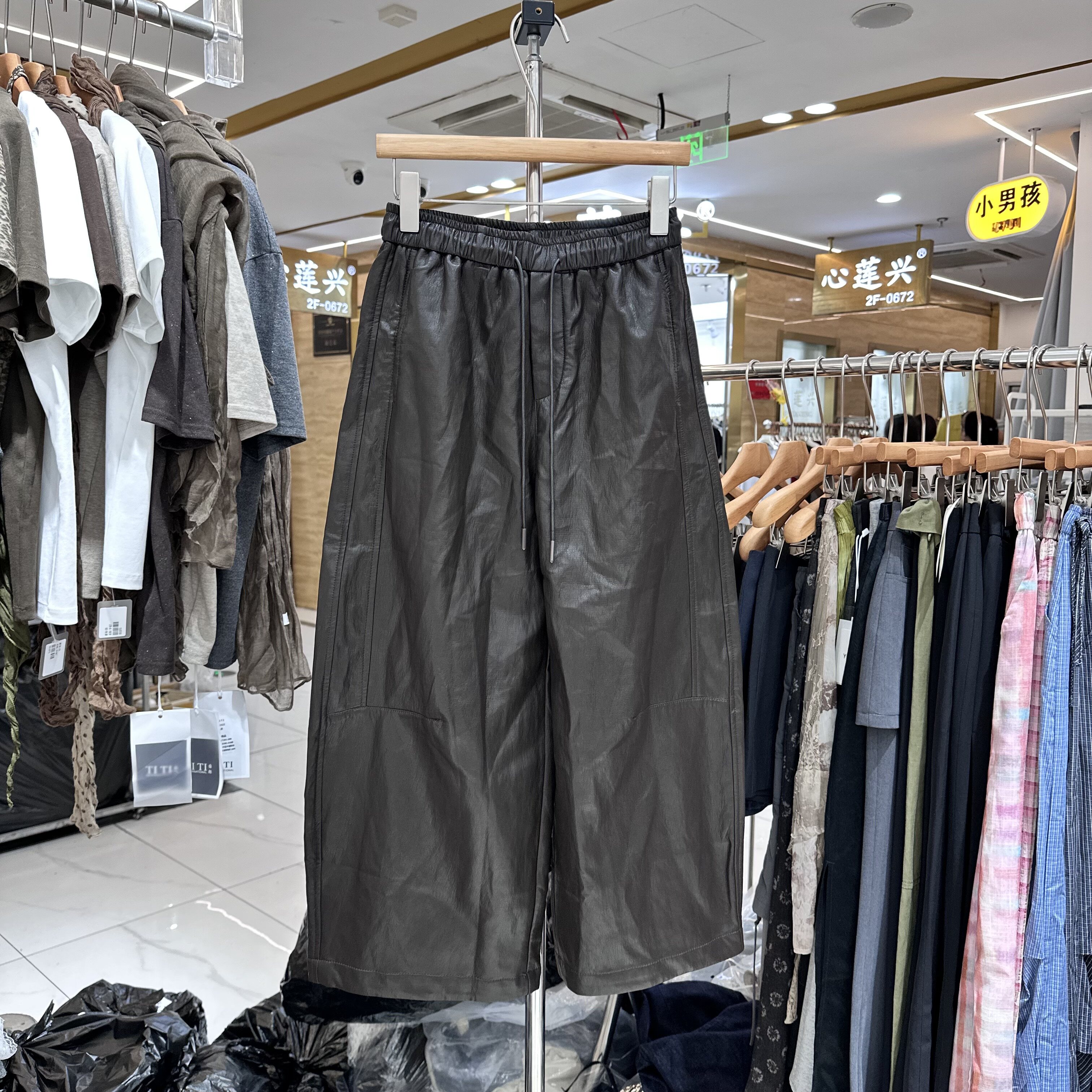 TIDING题町58070休闲裤皮裤
