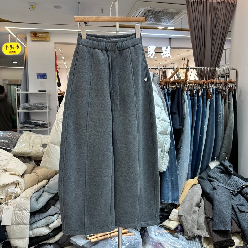2026年新款抽绳松紧腰宽松显瘦百搭加绒加厚阔腿弯刀卫裤女休闲裤,女装/女士精品,休闲裤,淘宝优惠券,粉丝福利购,淘宝优惠卷