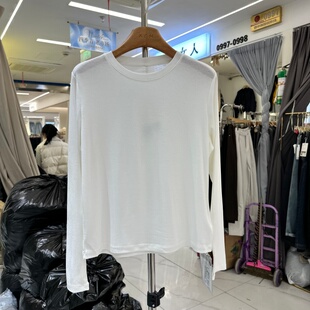 春季 女装 新款 绵羊毛莱赛尔T恤打底衫 纯色简约基础款 壹彩3472正版