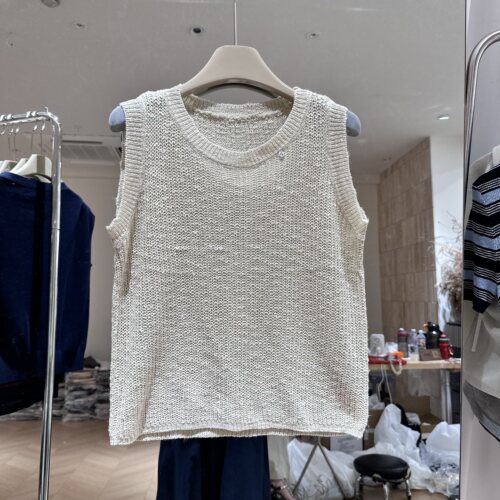 韩系松弛感冰麻针织背心