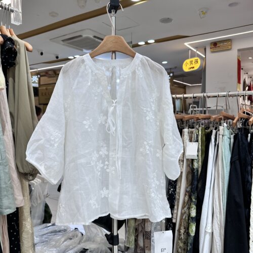 E.F.SHANG88236苎麻衬衫上衣