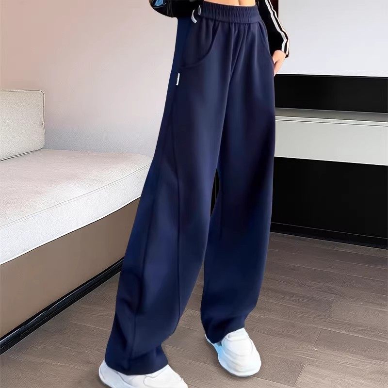 女童裤子2026春秋冬新款中大童长裤学院风休闲松紧腰棉布运动卫裤