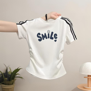 女童2026新款夏装短袖T恤儿童韩版收腰卡通上衣小女孩短款上衣ins