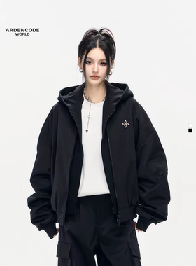 ARDENCODE男女同款男女连帽MA1大宽松棒球飞行夹克棉服外套M2版型