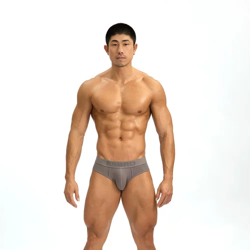 ESBRO低腰螺纹U凸男粘纤三角裤