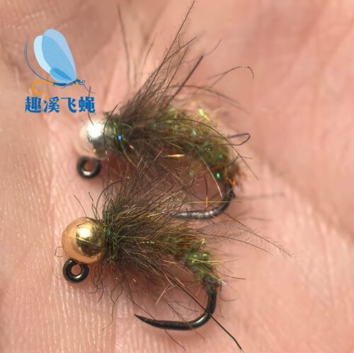 欧若毛钩手工精绑弯曲钨头若虫无刺 鳟鱼 北极茴 鲑鱼 华子无刺